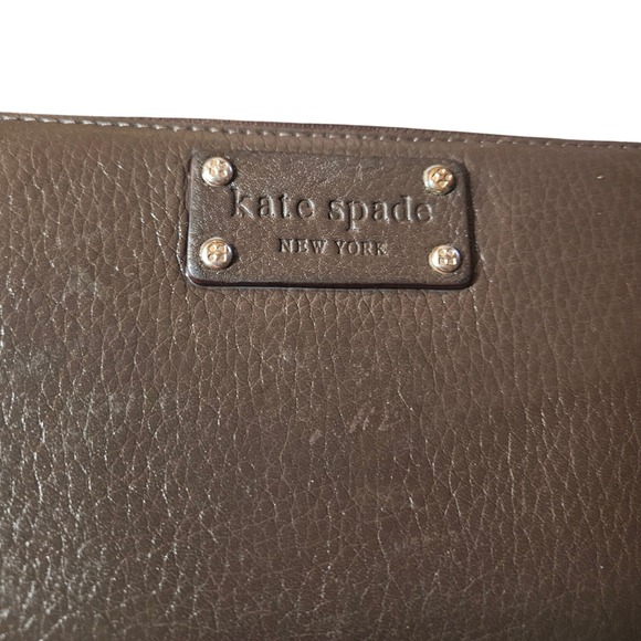 Kate Spade New York Brown Pebbled Leather Zip Around Tassel Wallet - Picture 2 of 4